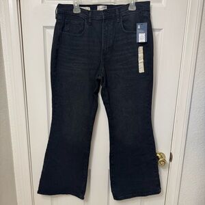 Universal Thread Black Denim Jeans Women’s Size 14 Short High-Rise Flare NWT
